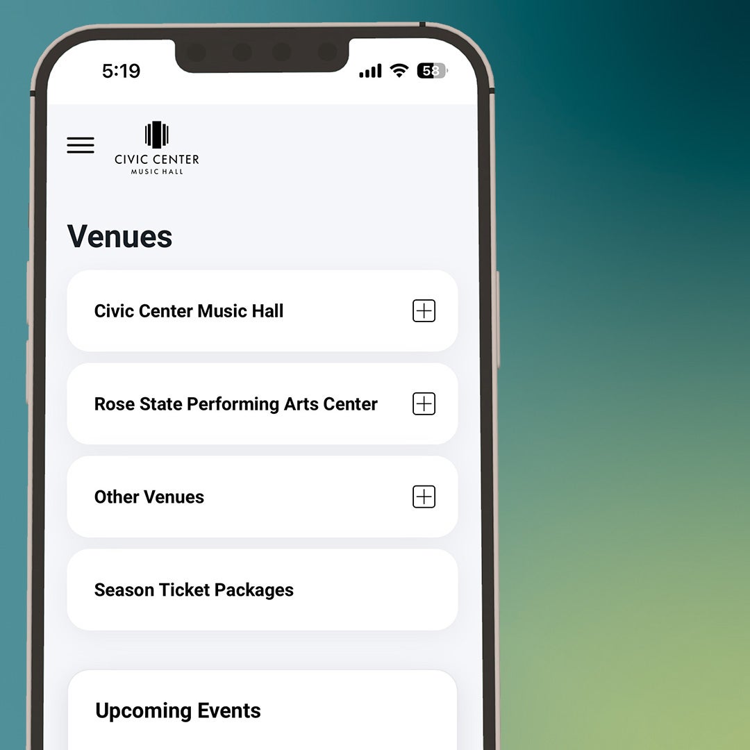iPhone Screenshot of Civic Center Venue Listing