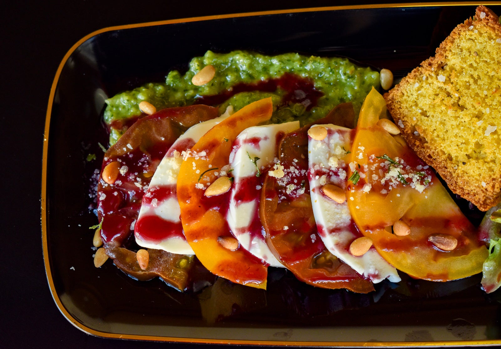 Caprese Salad  Black Plates